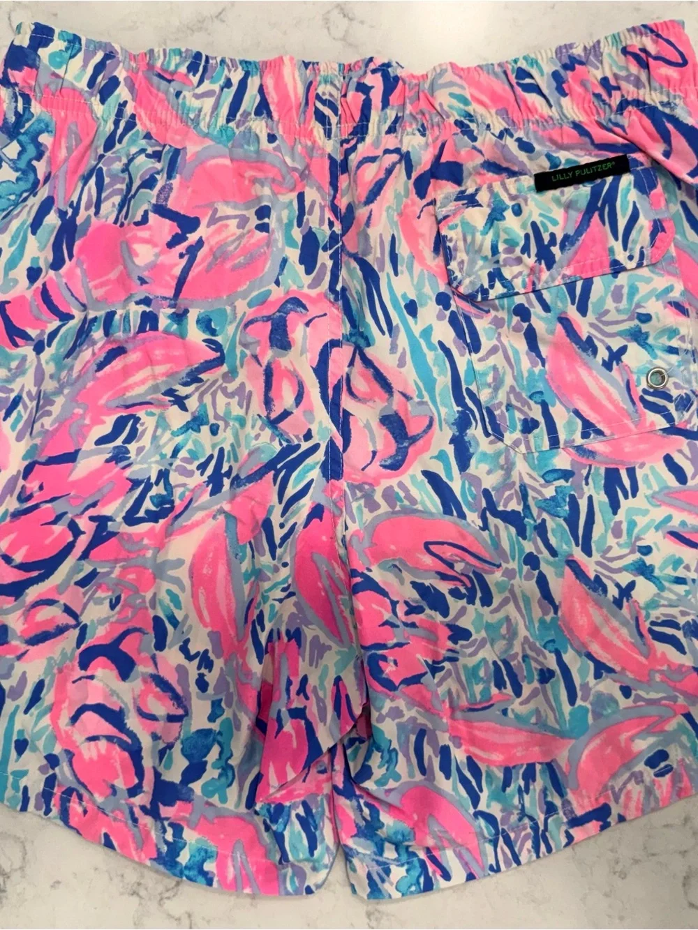Lilly Pulitzer Men’s Pink lobster Swim Trunks, small, RARE!! 🦞